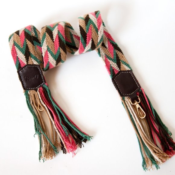Racso J. WAYUU Novelty Bag Strap PINK/BROWN (Multiple colors available) - Picture 4 of 6